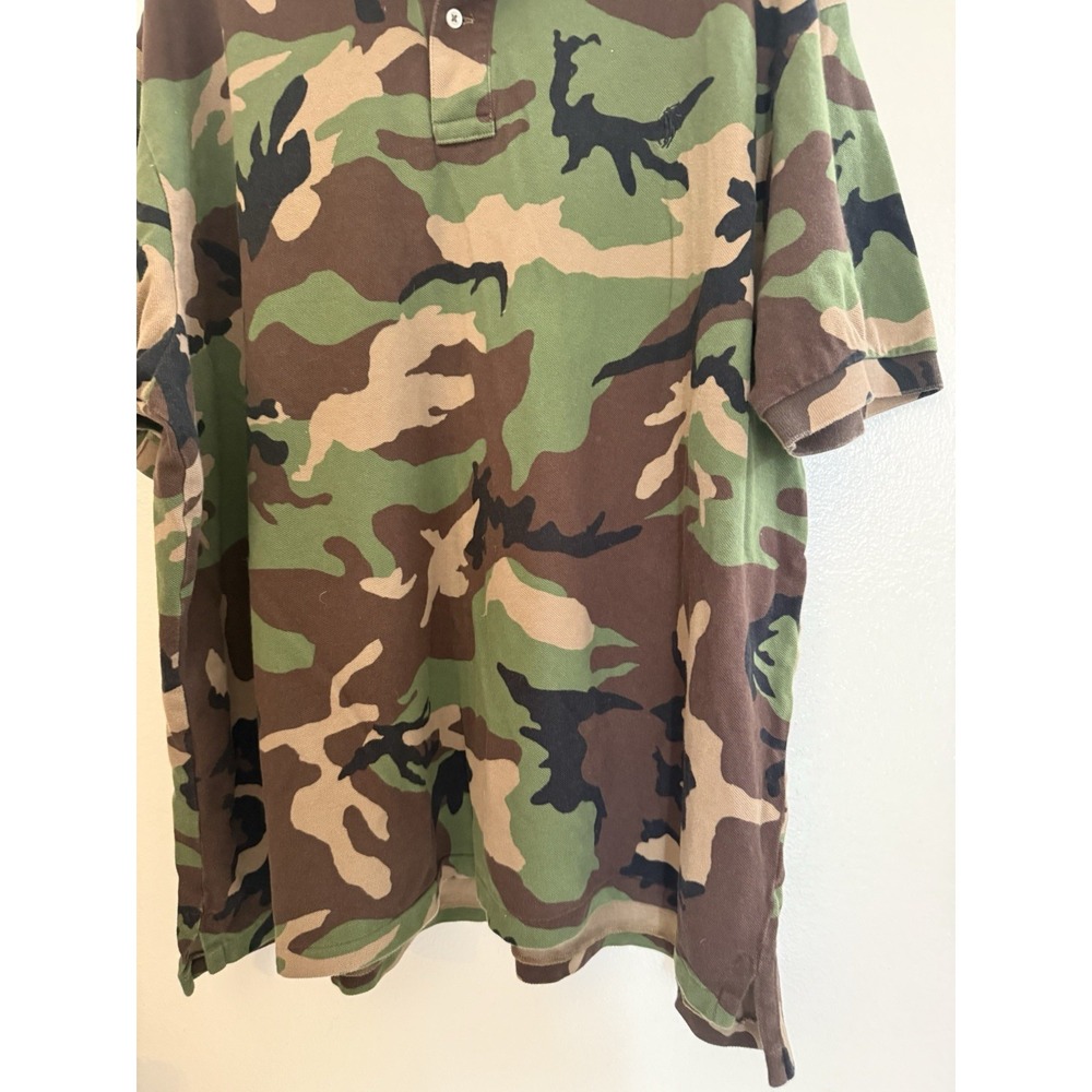 Polo By Ralph Lauren Woodland Camo Polo Shirt Men's Size 4XLB Green Brown Preppy - Picture 5 of 8